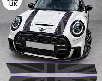 Union Jack Bonnet Stripes to fit Mini LCi2 F55 5 Door / F56 3 Door Cooper S / JCW Vinyl Decals Foils Decorative Graphics