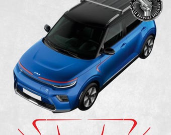 Stripes to fit Fit Kia Soul EV 2019 onwards boomerang Stickers exact correct size and spec as genuine parts Hexis Suptac Vinyl Accents