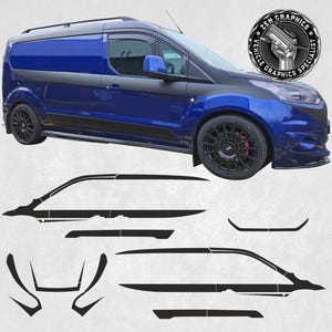 May include: A blue van with black accents and black wheels. The image also shows a set of black vehicle graphics. The van has the text "ZEN GRAPHICS VEHICLE GRAPHICS SPECIALIST" in a circular logo.