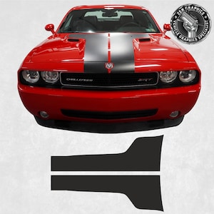 Bonnet Hood Stripes for Dodge Challenger 2008 - 2014 Graphics wrap Blackout sun Block Foils Vinyl Decal Sticker Adhesive