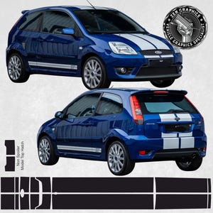 Exacte specificaties over de top Strepen voor Ford Fiesta MK6 ST & ZS Zetec S Stickers Volledige set folies decoratieve vinylstickers onderdelen