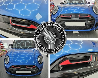 Grille Accents for Mini F66 3 Door / F65 5 Door Hatchback Cooper S JCW Stickers Decals Graphics Adhesive Foils Decorative Vinyl Stripes