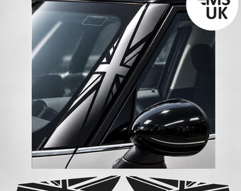 A Pillar Union Jacks for Mini F56 LCi  LCi 2 Cooper S JCW Stickers Decals Graphics Union Foils Decorative Accents Vinyl Styling Accessories