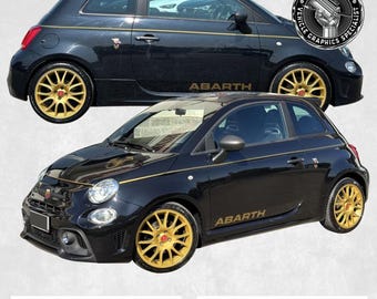 Correct side Abarth Decals for Fiat 595 Scorpioneoro replacement Sticker Genuine Hexis Suptac 7 - 10 year Vinyl Adhesive Styling Parts