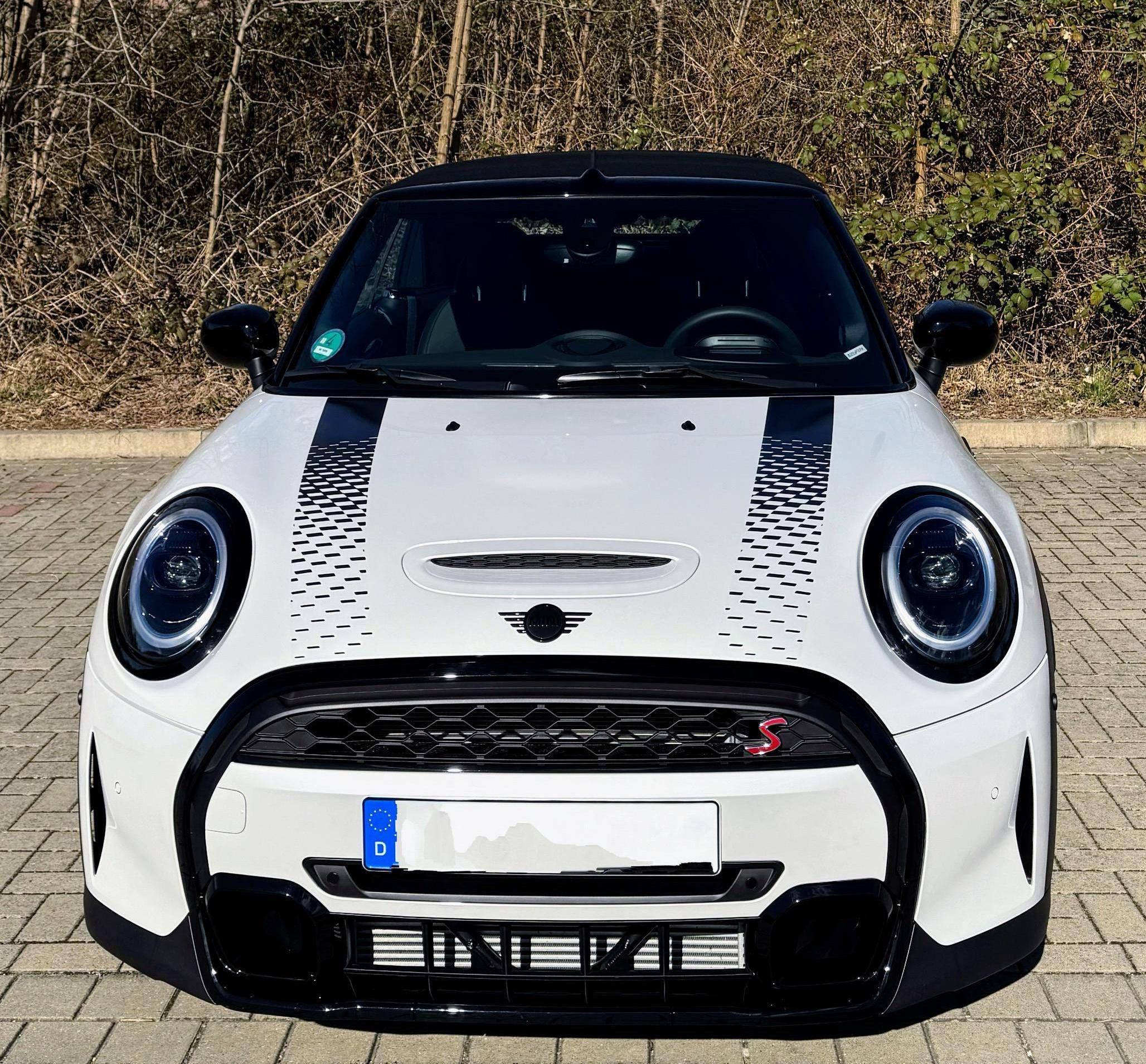 Transparent & Black Bonnet Stripes for Mini F56 3 Door F55 5 Door