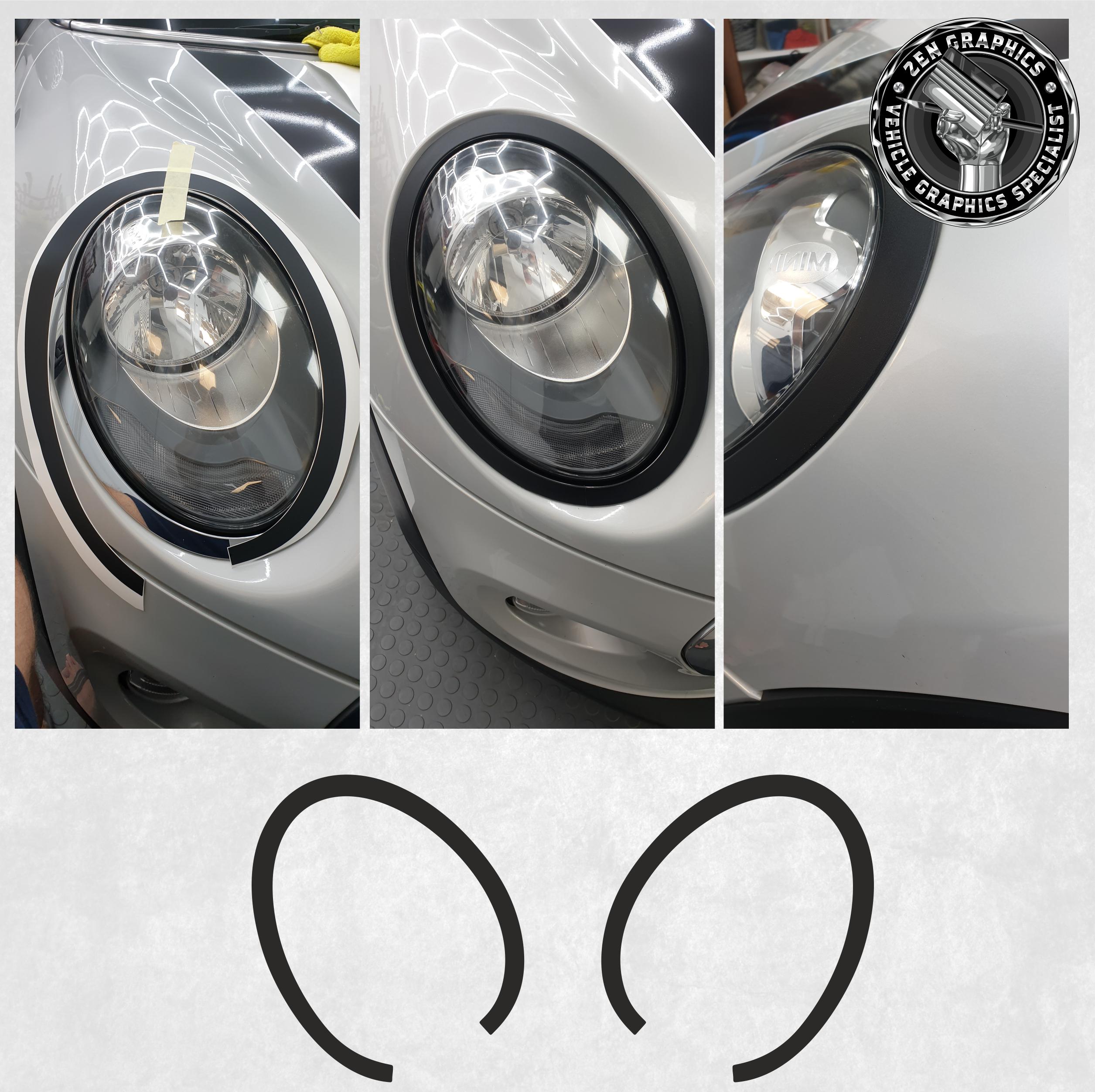 Headlight Surround Vinyl Wrap Stripe for Mini Lci2 F55 / F56 / F57