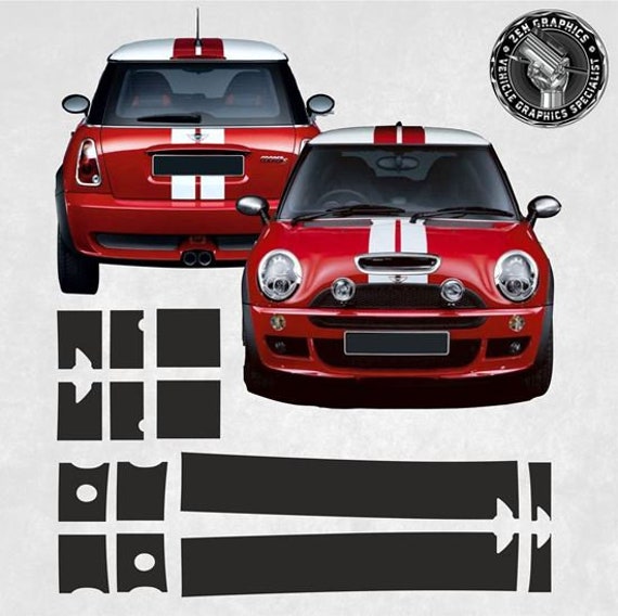 Bonnet and Rear Stripes to Fit Mini R50 / R52 / R53 Cooper S Vinyl