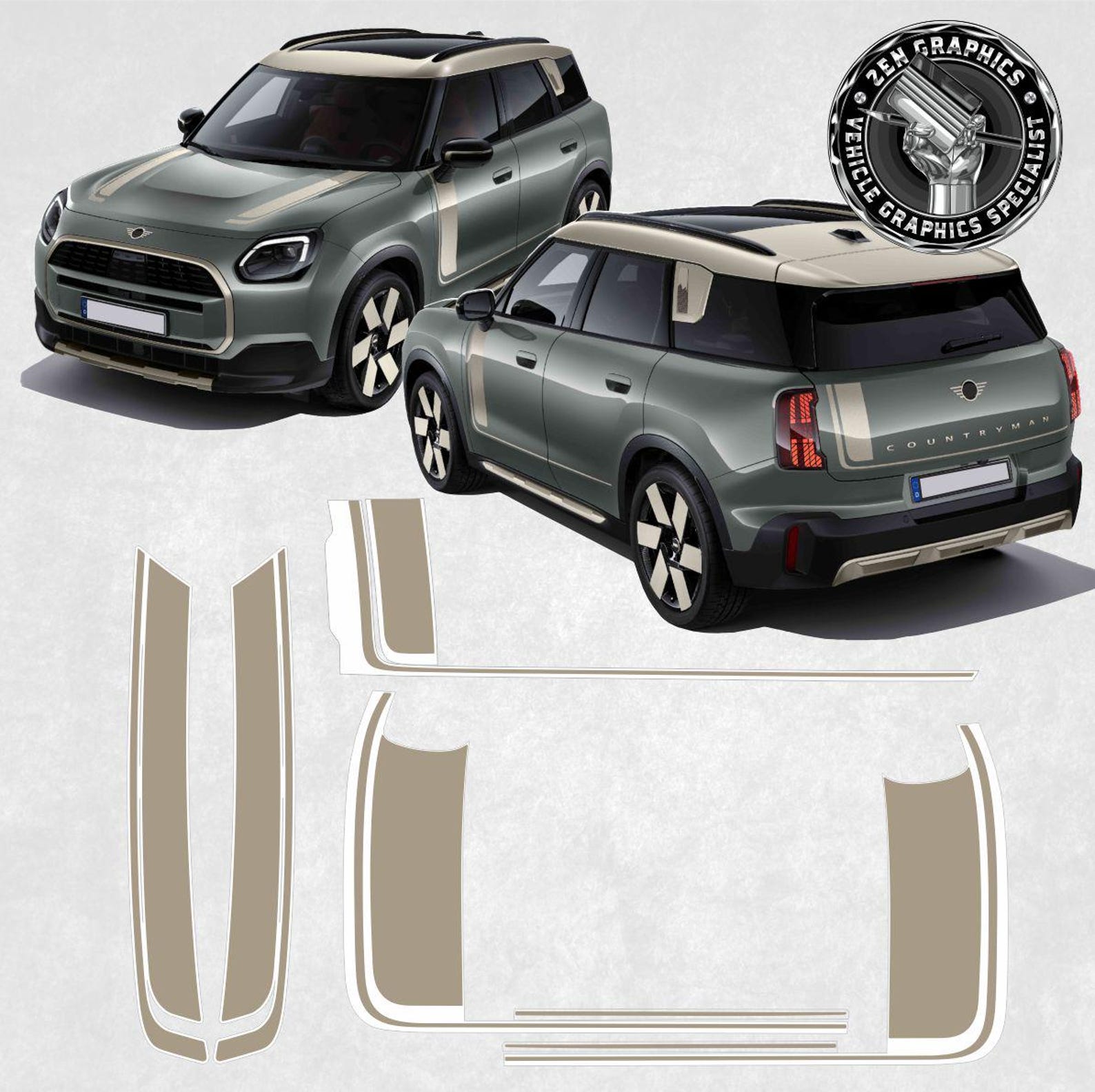 Favoured Graphics Kit for Mini U25 Countryman Cooper S Vinyl Stripes ...