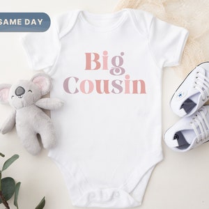 Big Cousin Onesie®, Cousin Announcement Gift For Baby, Cousin Crew Baby Bodysuit, Promoted To Big Cousin Gift, Future Big Cousin, (CA-100)