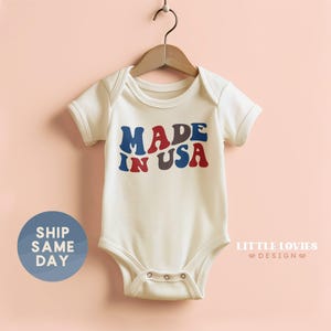 Made In USA Onesies® Brand, Newborn First Fourth Of July Clothes, Pregnancy Announcement Bodysuit, Patriotic Baby Outfit, (CA-JUL45)