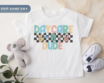 Daycare Dude Toddler Shirt, Back to School T-Shirt, First Day of School Outfit, Toddler School Tees, Cute Kids School Outfit Ideas (CA-S60)