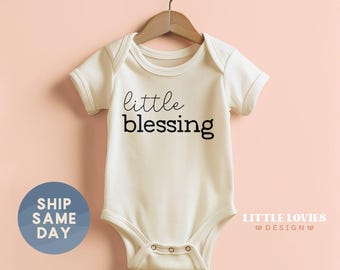 Little Blessing Onesies® Brand, Baby Announcement Bodysuit, Every Good and Perfect Baby Gift, Faith Baby Clothes, (CA-REL59)
