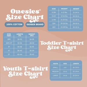 a size chart for various age groups, including children and youth, with specific length and weight measurements.