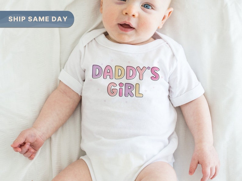 Daddy's Girl Onesie® Cute Papa's Girl Bodysuit Newborn Baby's Apparel Minimalist Dads Baby Outfit CA-812 image 2