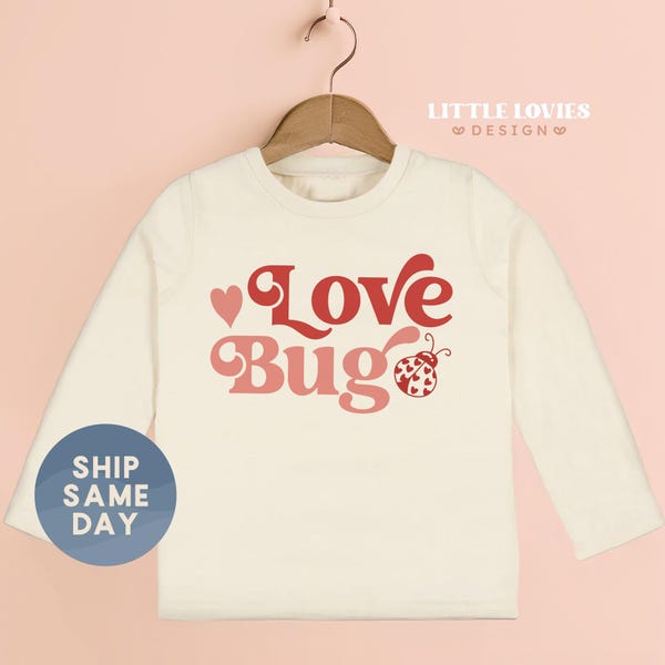 Love Bug Valentine Shirt, Kids Valentine Outfit, Toddler Girl Valentine Gift, Little Love Bug Apparel, Kids Valentine Tee, (CA-VAL10)