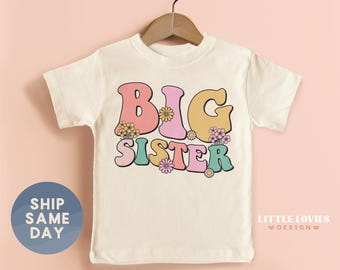 Big Sister Toddler Shirt, Girls Sibling Tee, New Sister Gift, Family Tee, Sister Shirts Pregnancy Announcement, (CA-FAM27)