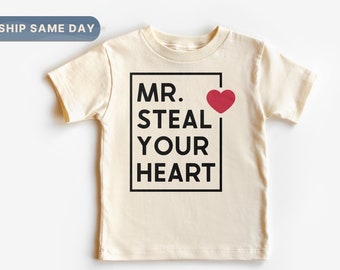 My Steal Your Heart Shirt, Kleinkind Jungen Valentine Kleidung, Kinder Herz Shirt, Jugend Valentinstag Bekleidung, (CA-VAL19)