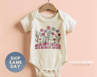 Women's Rights Are Human Rights Wildflower Onesies®, Floral Baby Bodysuit, Feminist Baby Shower Gift, Activism Baby Clothes, (CA-WOM40)