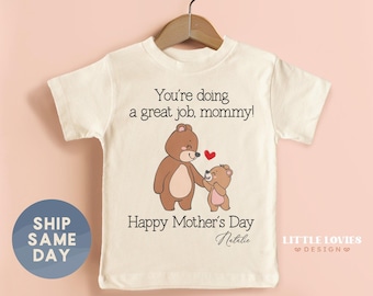 Mother's Day Gift Toddler Shirt, Personalized Bear Mother's Day Shirt, Mommy and Me Outfit, Cute Toddler Shirt for Mom(CA-M56)