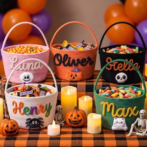 Personalized Halloween Boo Basket for Kids | Custom Name Trick-or-Treat Bag for Toddlers image 9