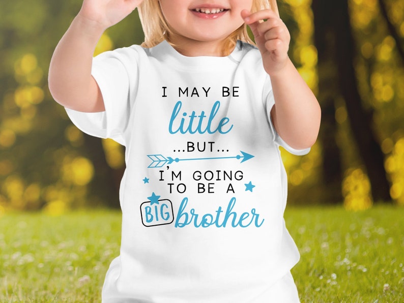 Ich bin vielleicht klein, aber ich werde ein Big Brother Shirt sein, Schwangerschaftsankündigung, zum großen T-Shirt, Zukunft Big Bro, CA-108 Bild 4