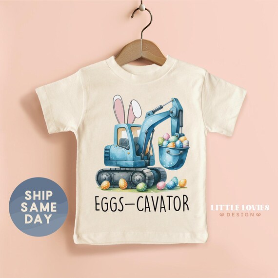 Eggs-Cavator Shirt, Easter Egg Hunt Apparel, Easter Bunny Tee, Happy Easter Gift For Toddler, Easter Rabbit Shirt, (CA-EAS48)