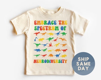 Embrace The Spectrum Of Neurodiversity Dinosaur Shirt, Autism Awareness Awareness Kids Shirt, Autism Support Family Gift, (CA-AUT36)