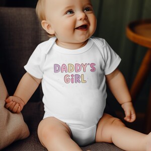 Daddy's Girl Onesie® Cute Papa's Girl Bodysuit Newborn Baby's Apparel Minimalist Dads Baby Outfit CA-812 image 4