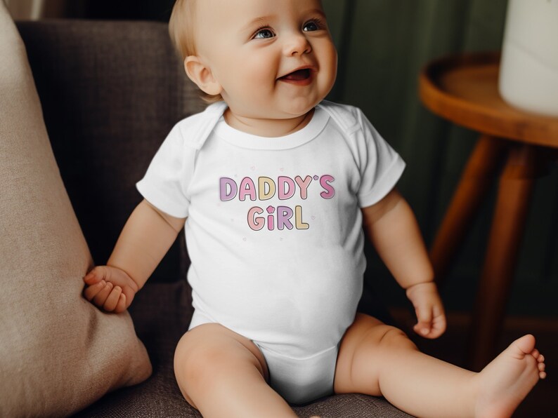 Daddy's Girl Onesie® Cute Papa's Girl Bodysuit Newborn Baby's Apparel Minimalist Dads Baby Outfit CA-812 image 4