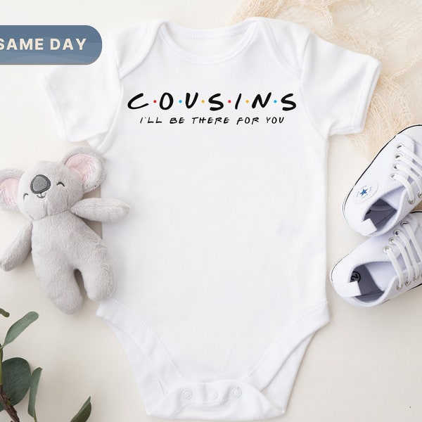 Cousins Ich werde für Sie da sein Baby Body®, Süßer Cousin Bodysuit, Babymitteilung Onesie®, Minimalistischer Body®, Süßes Babygeschenk (CA-779)