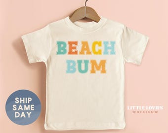 Cute Beach Bum Kids Shirt, Vintage Beach Crew Toddler Shirt, Beach Vacay Kids Clothing, Trendy Beach Toddler T-shirt (CA-SUMM72)