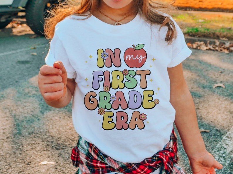 First Day Of School Shirt, In My First Grade Era Toddler Shirt, Groovy Toddler Shirt, 1st Grade Back To School Kids Shirt, CA-S152 image 2