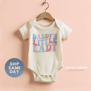 Daddy's Little Lady Onesie®, Baby Girl Father's Day Outfit, Father's Day 2024 Baby Bodysuit, Father's Day Gift For Baby, (CA-D98)