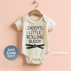 Daddy's Little Rolling Buddy Onesies® Brand, Jiu Jitsu Baby Bodysuits, Baby Boy Outfit, First Time Dad Gift, Dad Son Outfits, (CA-FAM11)