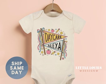 Personalized Daycare Onesies® Brand | Custom First Day of Daycare Baby Bodysuit(CA-S156 Daycare)
