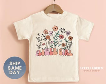 Flower Girl Shirt, Wedding Party Gift For Girl Kid, Getting Ready Bodysuit For Toddler, Wedding Announcement Gift, (CA-WED80)