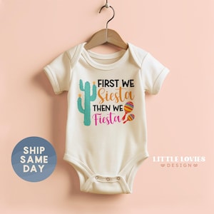 Cinco de Mayo Baby Onesies® Brand, First We Siesta Then We Fiesta, Mexican Fiesta Outfit, Baby Shower Gift, Funny Baby Bodysuit(CA-CDM56)