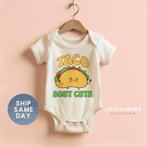 Cinco de Mayo Baby Onesies® Brand, Funny Taco Bout Cute Bodysuit, Mexican Festival Outfit, Gender Neutral Gift, Fiesta Baby Shower(CA-CDM54)