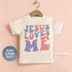 Jesus Loves Me Shirt, Kids Church Clothing, Catholic Shirt, Religious Tees, Toddler Faith Based Apparel, (CA-REL112)