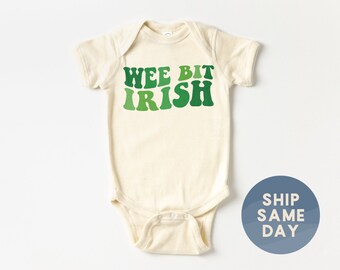 Wee Bit Irish Onesie®, Saint Patrick Day Bodysuit, Cute Baby Clothes, Funny Baby Outfit, (CA-PAT125)