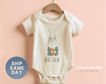 Easter Onesie® With Custom Name, Cute Easter Baby Bodysuit, Personalized Easter Clothes Gift For Newborn Baby, (CA-EAS20 E)