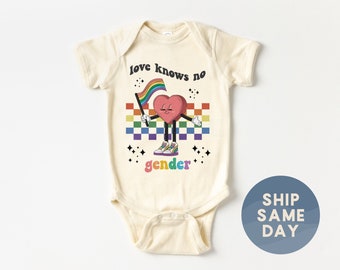 Love Knows No Gender Onesie®, Pride Baby Bodysuit, Baby Activist Clothing, Lgbtq Parents Gift For Baby, (CA-P24)