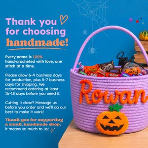 Personalized Halloween Boo Basket for Kids | Custom Name Trick-or-Treat Bag for Toddlers image 10