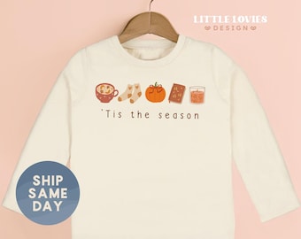Fall Toddler Shirt, Autumn Graphic Tee For Kids, Pumpkin Season Shirt, Cozy Fall Outfit For Toddler, Cute Thanksgiving Shirt(CA-FAL29)