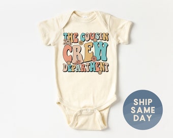 The Cousin Crew Department Floral Onesies® Brand, Baby Announcement Bodysuit, Funny Baby Outfit, Trendy Baby Gift, (CA-TRE53)