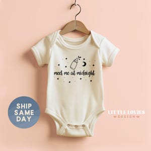 Meet Me At Midnight Onesie®, Cute Baby Milk Bottle Bodysuit, Infant Newborn Baby Onesie®, (CA-TRE8)