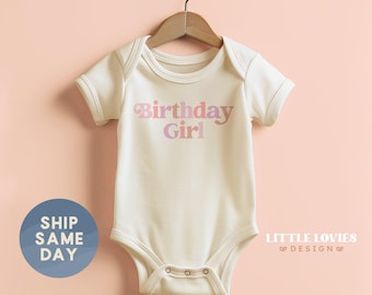 Birthday Girl Onesies® Brand, 1st Birthday Bodysuit, Cute Outfit for Baby, Monthly Bday Baby Gift, (CA-B72)