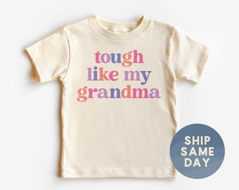 Camisa dura como mi abuela, regalo del Día Internacional de la Mujer de la abuela, camiseta de igualdad para niños pequeños, camiseta para niños Fight The Patriarchy, (CA-WOM93)
