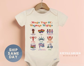 Human Rights Baby Onesies® Brand, Pride Month Baby Outfit, Rainbow Equality Newborn Gift(CA-WOM8)