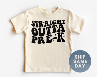 Straight Outta Pre-K Shirt, Kids Back To School Tees, Pre-K Crew Apparel, Preschool Graduation Clothing, (CA-S80)